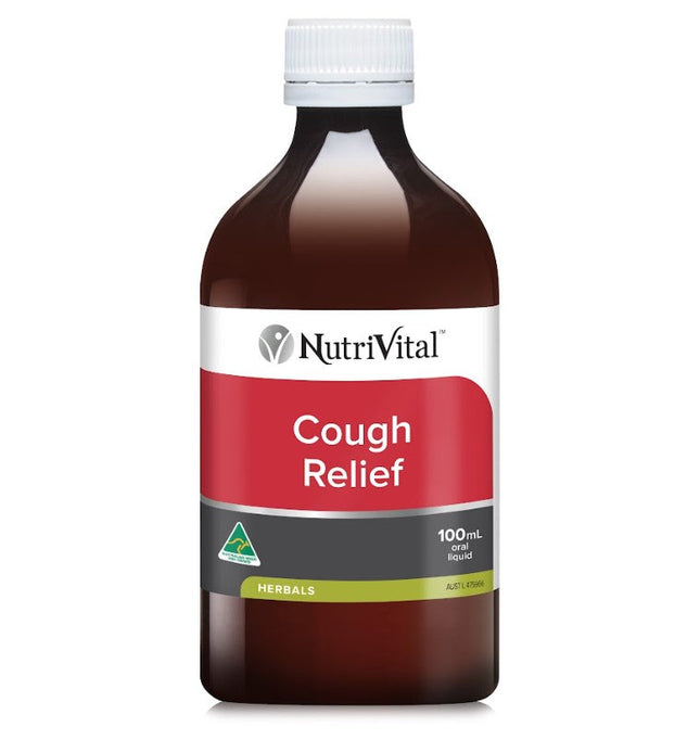 NutriVital Cough Relief bottle for soothing cough symptoms