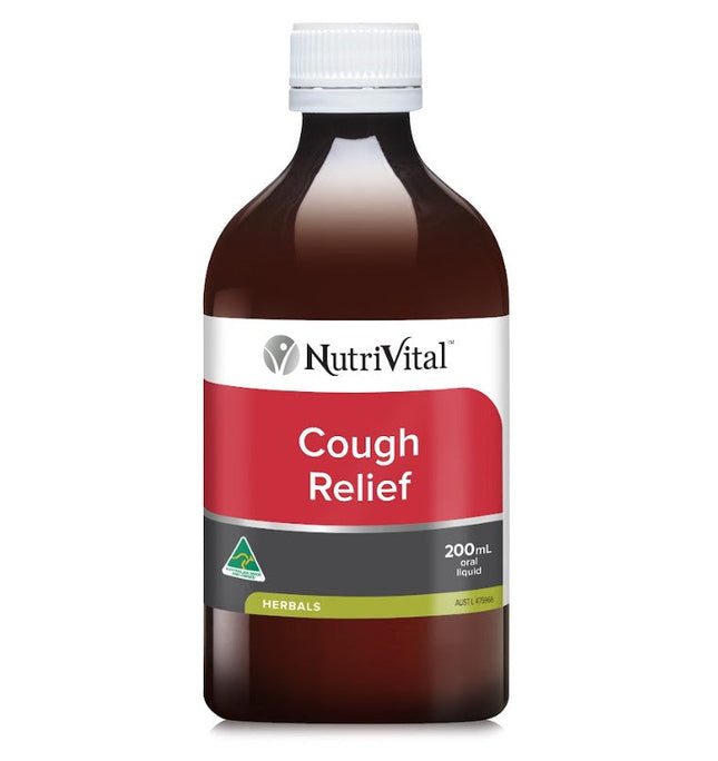 NutriVital Cough Relief bottle for effective symptom relief
