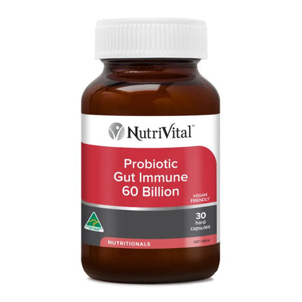 NutriVital Probiotic Gut Immune 60 Billion supplement bottle
