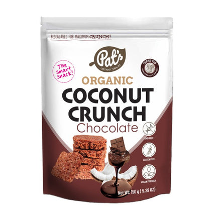 Pat's Organic Coconut Crunch Chocolate 150g x 12