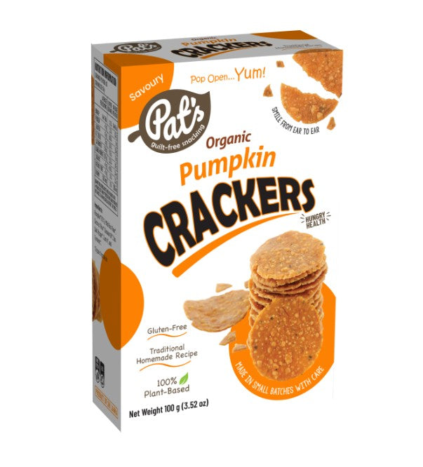 Pat's Organic Pumpkin Crackers 100g