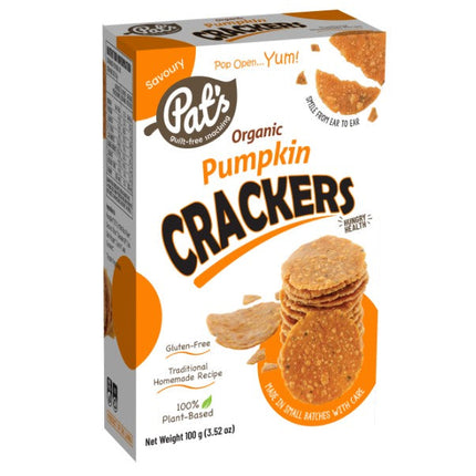 Pat's Organic Pumpkin Crackers 100g