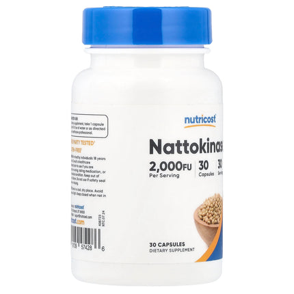 Nutricost Nattokinase, 2,000 FU, 30 Capsules, label view 4