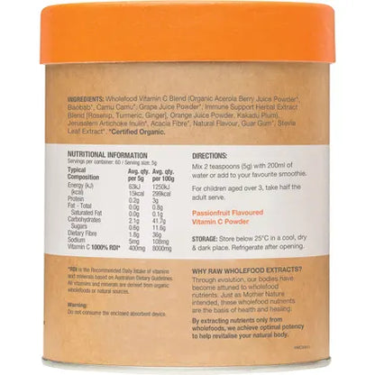 Amazonia Raw Wholefood Extracts Vitamin C+ 300g