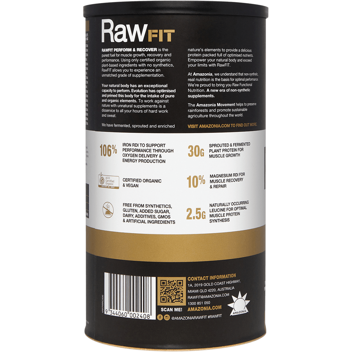 RawFit Plant Protein Perform & Recover Rich Chocolate