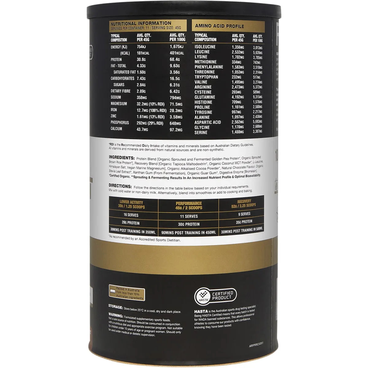 Amazonia RawFit Plant Protein Perform & Recover Rich Chocolate 500g