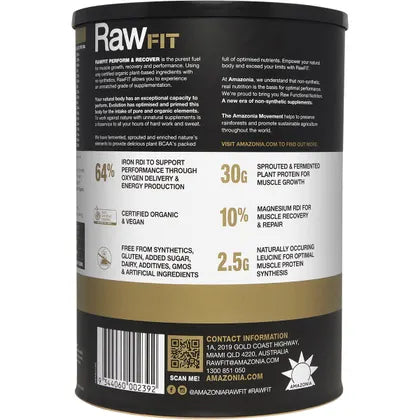 Amazonia RawFit Plant Protein Perform & Recover Creamy Vanilla 1.25kg