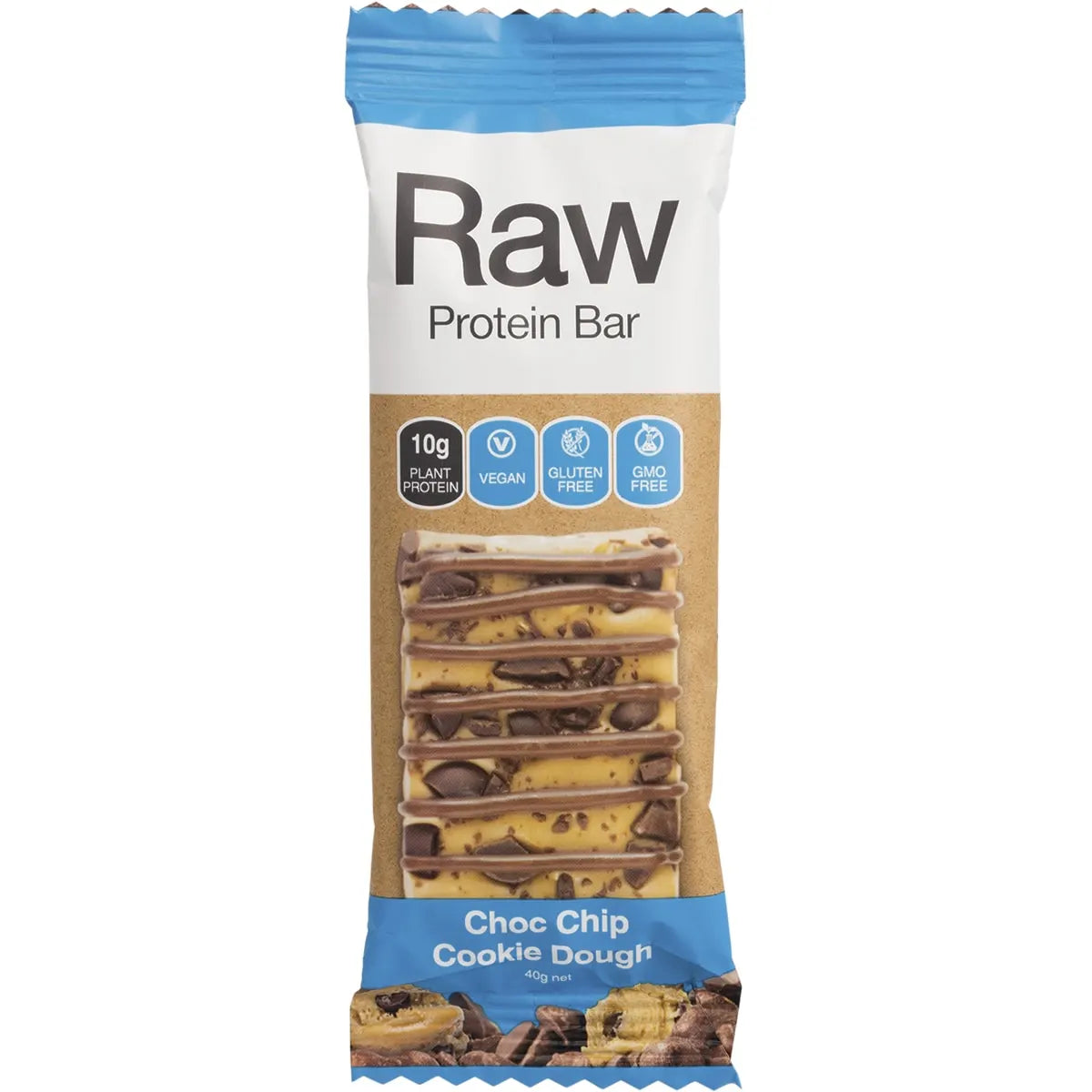 Amazonia Raw Protein Bar Choc Chip Cookie Dough 10x40g