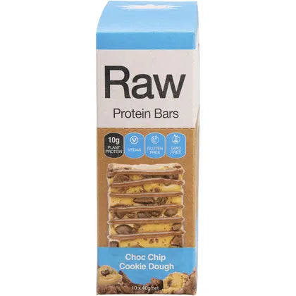 Amazonia Raw Protein Bar Choc Chip Cookie Dough 10x40g