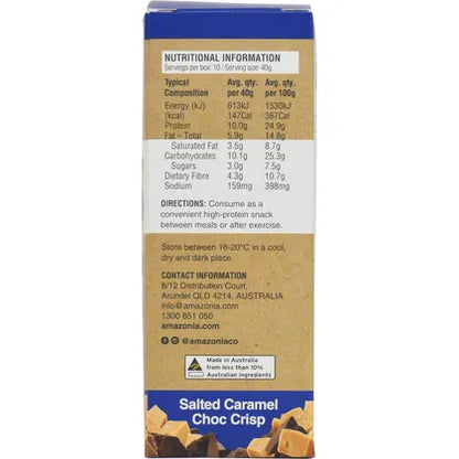 Amazonia Raw Protein Bar Salted Caramel Choc Crisp 10x40g
