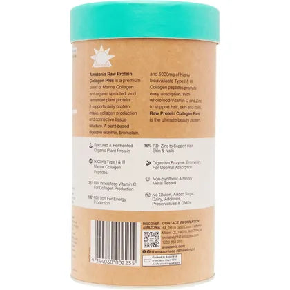 Amazonia Raw Protein Collagen Plus Choc Hazelnut 450g