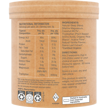 Raw Sleep Magnesium Dreamy Vanilla