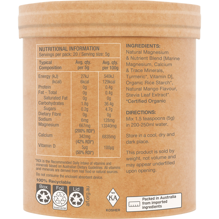 Raw Muscle Magnesium Creamy Mango