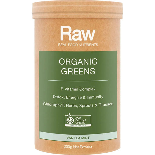 Amazonia Raw Organic Greens Vanilla Mint 200g