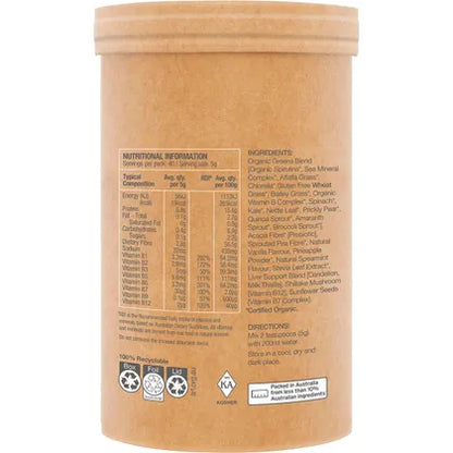 Amazonia Raw Organic Greens Vanilla Mint 200g