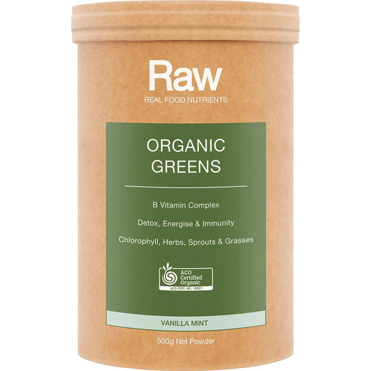 Amazonia Raw Organic Greens Vanilla Mint 500g