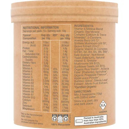 Amazonia Raw Organic Multivitamin Pineapple 100g