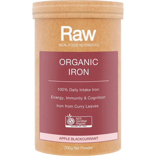 Amazonia Raw Organic Iron Apple Blackcurrant 200g
