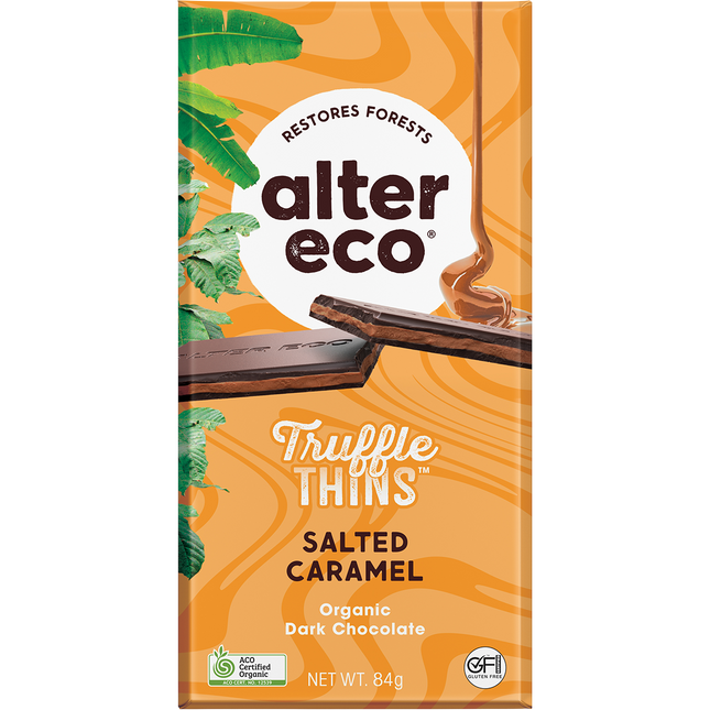 Chocolate Organic Salted Caramel Dark Truffle Thins