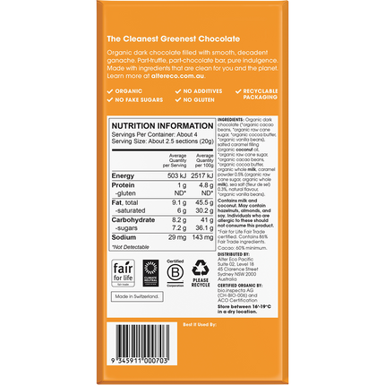 Chocolate Organic Salted Caramel Dark Truffle Thins