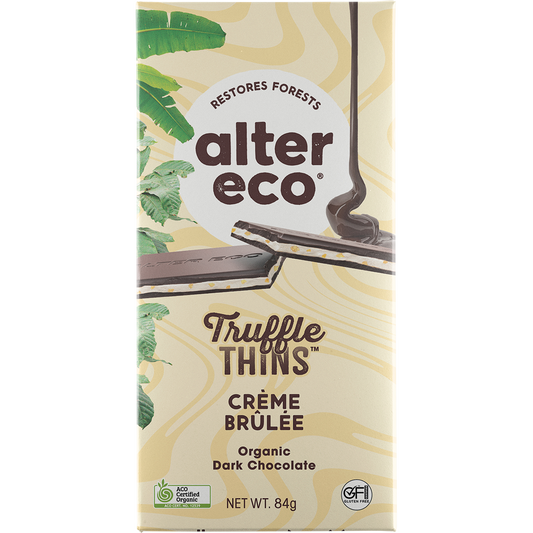 Chocolate Organic Creme Brulee Dark Truffle Thins