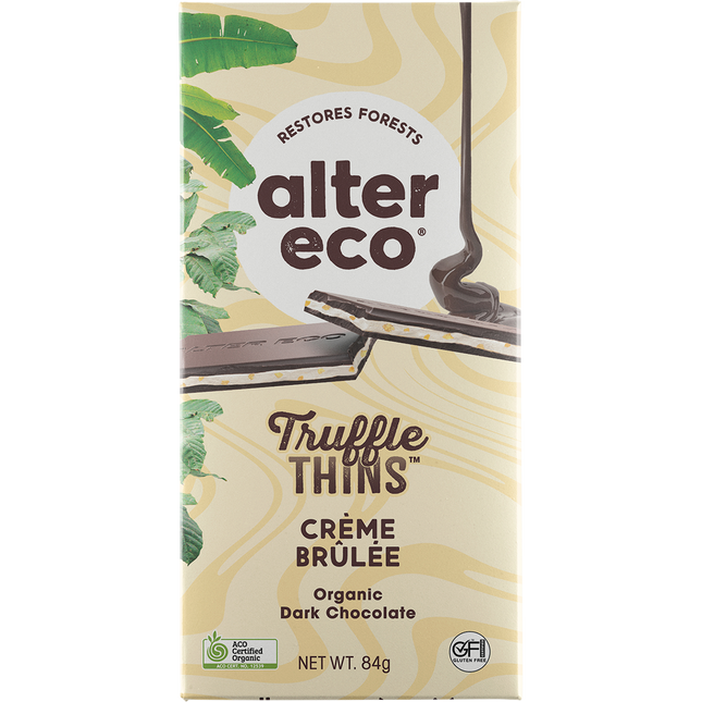 Chocolate Organic Creme Brulee Dark Truffle Thins
