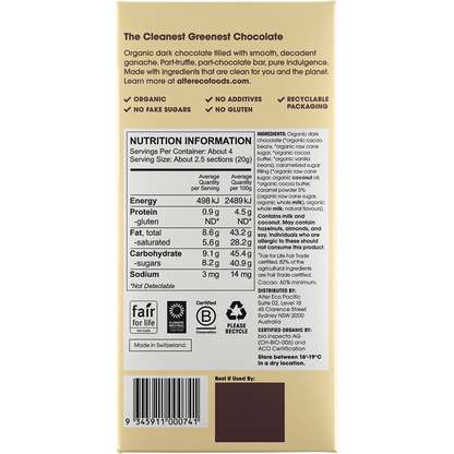 Chocolate Organic Creme Brulee Dark Truffle Thins