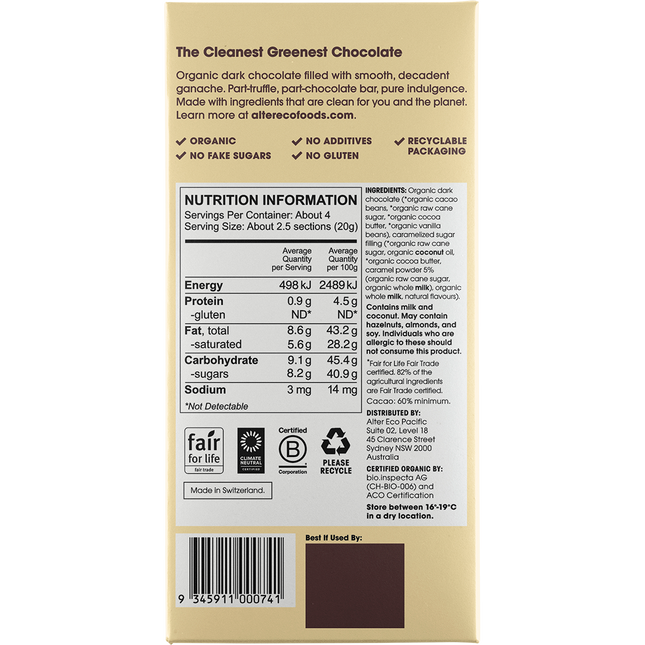 Chocolate Organic Creme Brulee Dark Truffle Thins