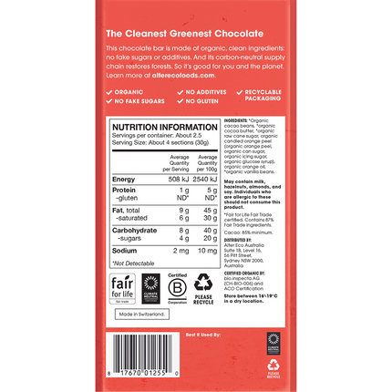 Chocolate Organic Dark Orange Blackout