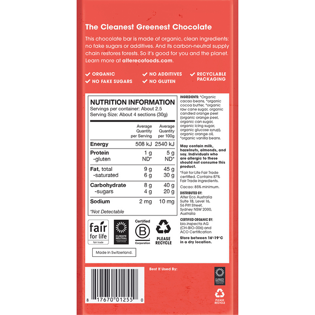 Chocolate Organic Dark Orange Blackout