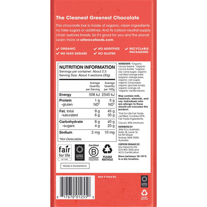 Alter Eco Chocolate Organic Dark Orange Blackout 12x75g