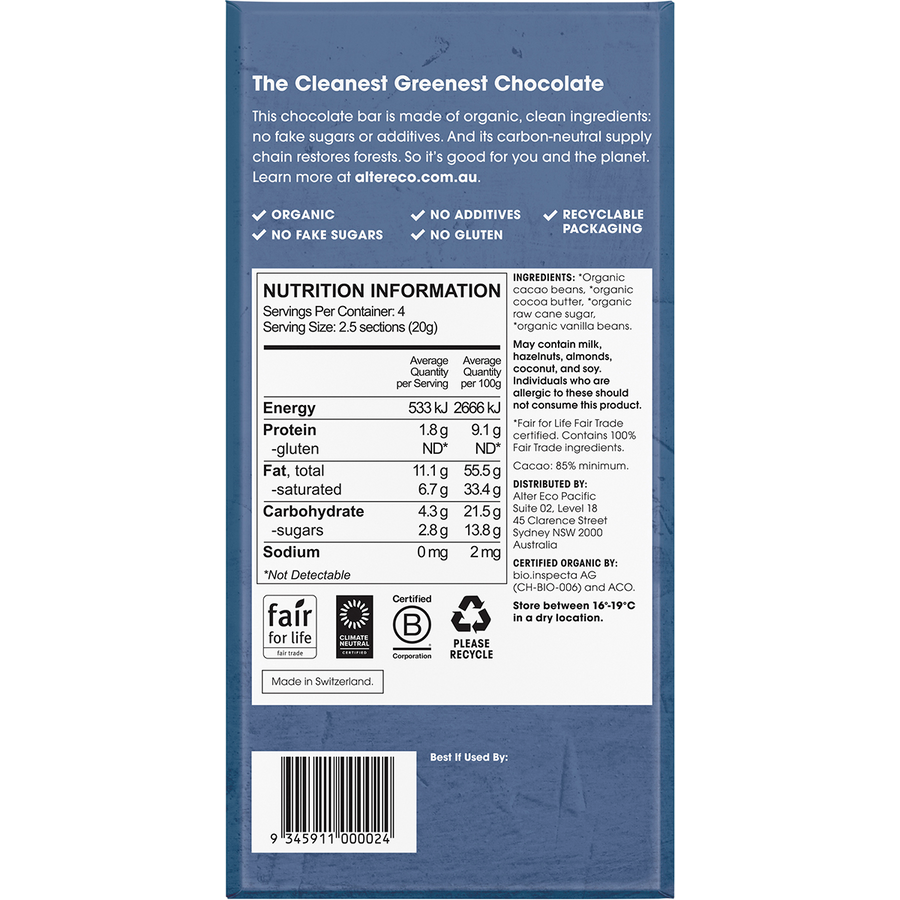 Chocolate Organic Dark Classic Blackout