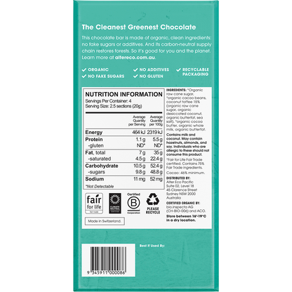 Chocolate Organic Dark Coconut Toffee