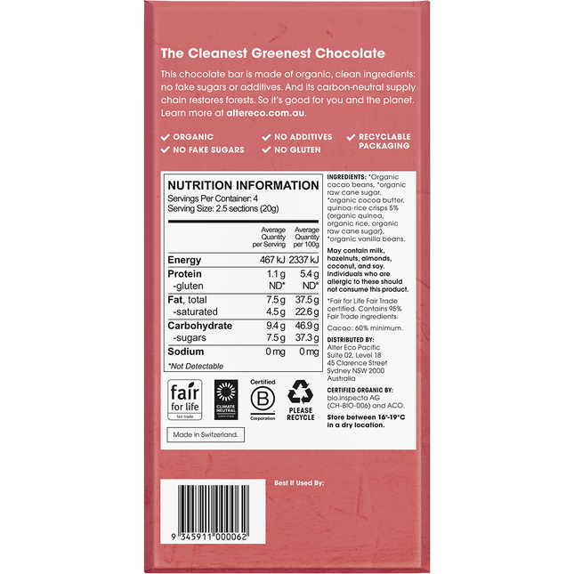 Chocolate Organic Dark Quinoa Crunch