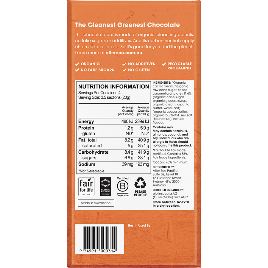 Chocolate Organic Dark Burnt Caramel