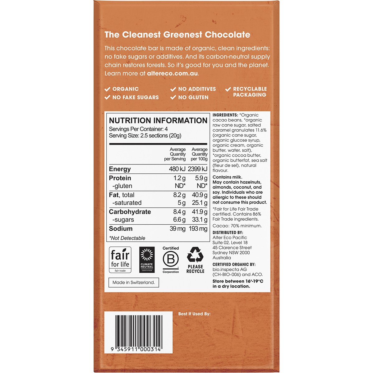 Chocolate Organic Dark Burnt Caramel