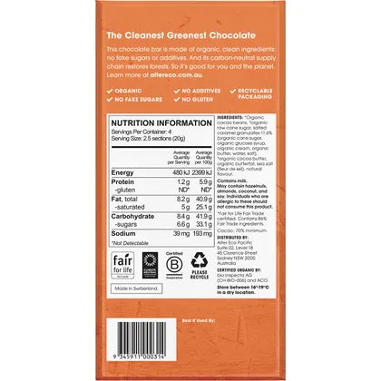 Alter Eco Chocolate Organic Dark Burnt Caramel 12x80g