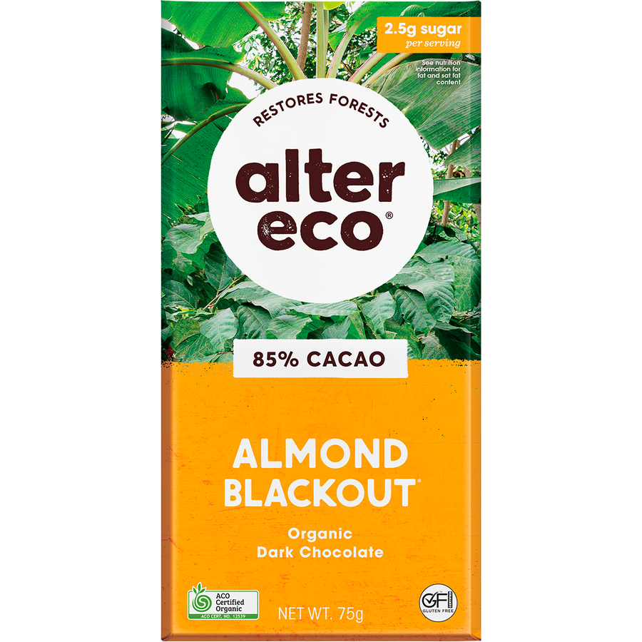 Chocolate Organic Dark Almonds Blackout