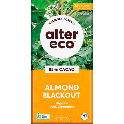 Chocolate Organic Dark Almonds Blackout