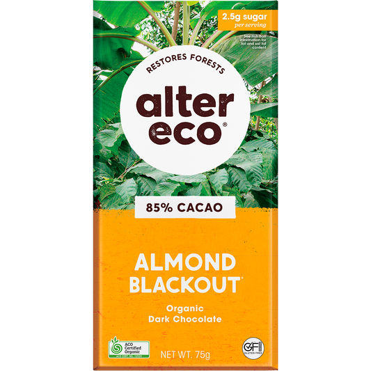 Chocolate Organic Dark Almonds Blackout