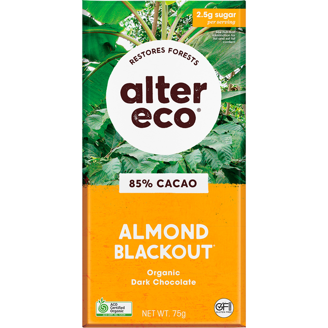 Chocolate Organic Dark Almonds Blackout