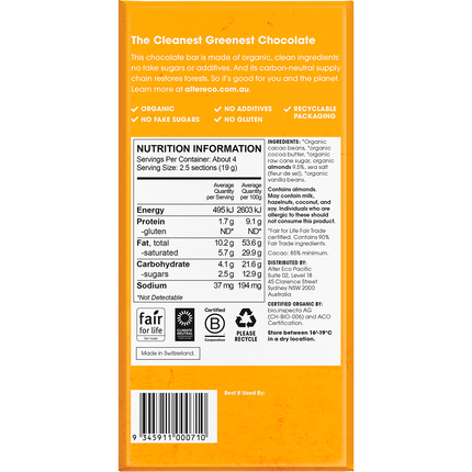 Chocolate Organic Dark Almonds Blackout