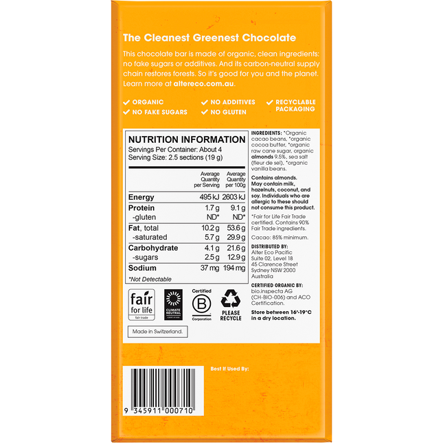 Chocolate Organic Dark Almonds Blackout