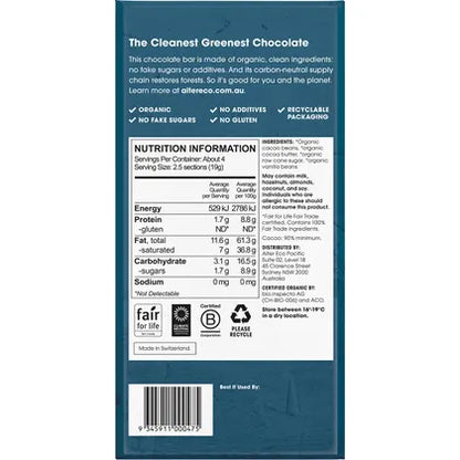 Alter Eco Chocolate Organic Dark Super Blackout 12x75g