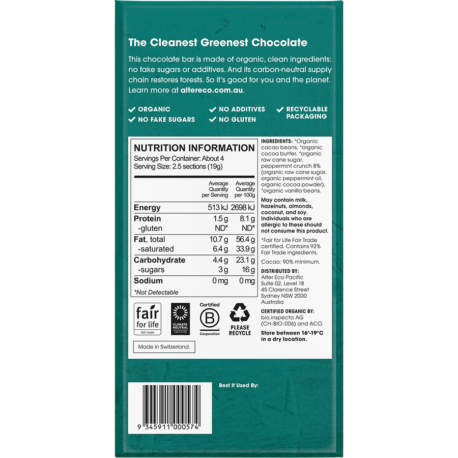 Chocolate Organic Dark Mint Blackout