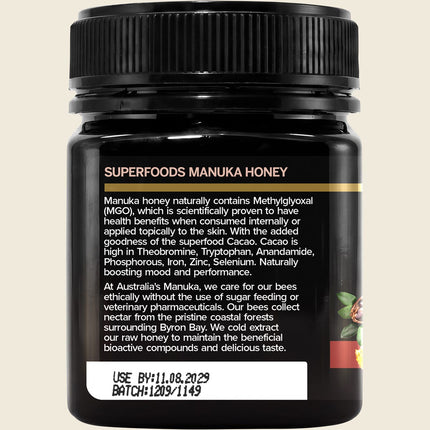 Australia's Manuka Superfoods Manuka Cacao 250+MGO 250g