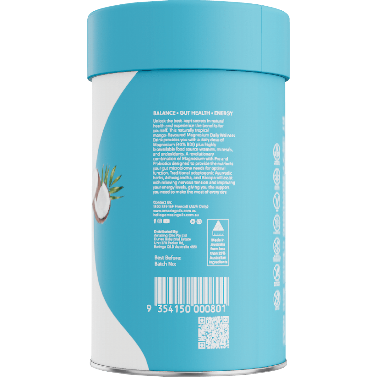 Magnesium Wellness Drink Daily Tropical Mango