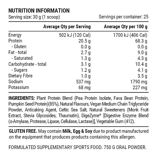 Pillar Performance Plant Protein 750g Vanilla