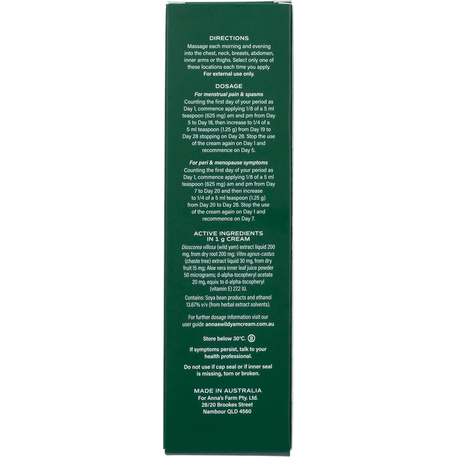 Wild Yam Cream Menstrual & Menopausal Symptoms