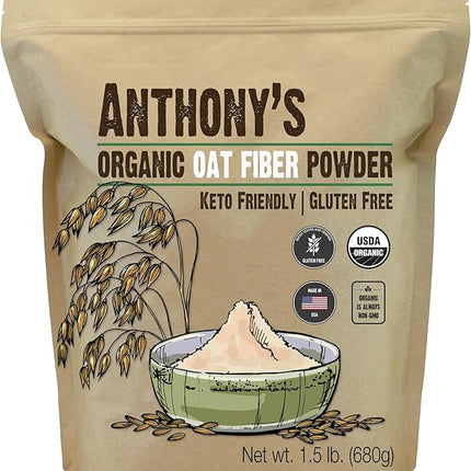 Anthony's goods oat fiber 680g package on white background